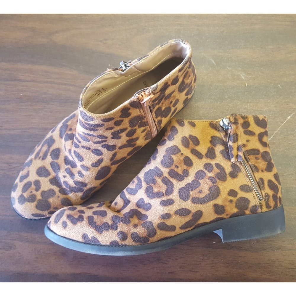 TIME and TRU Leopard Print Ankle Boots